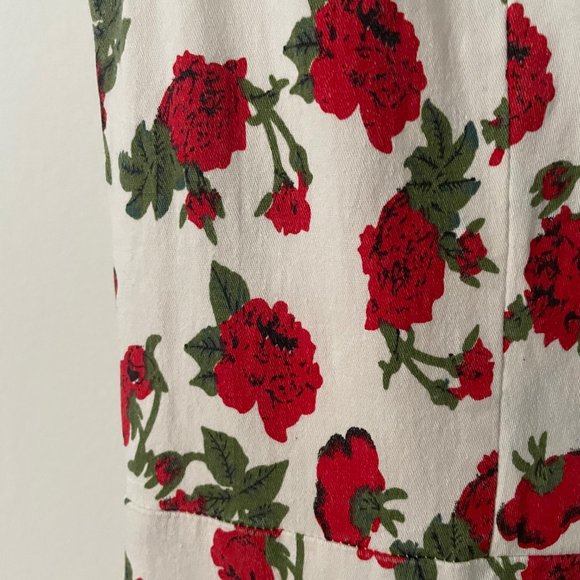1950s Style Red Roses Summer Dress - Picture 8 of 9